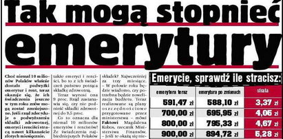 Tak mogą stopnieć emerytury