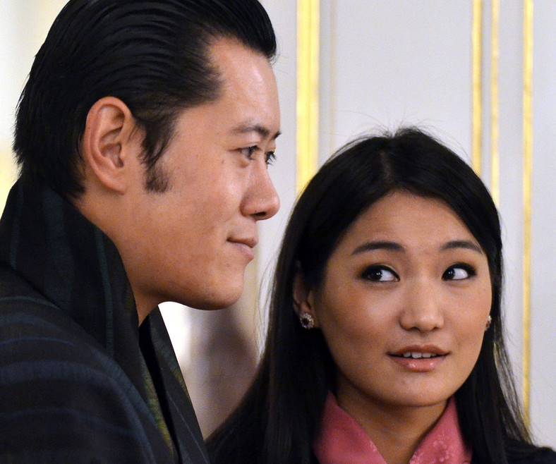 King Jigme Kesar Namkhel Wangchuck of Bhutan with Queen Jetson Pema on November 15, 2011 in Tokyo, Japan.