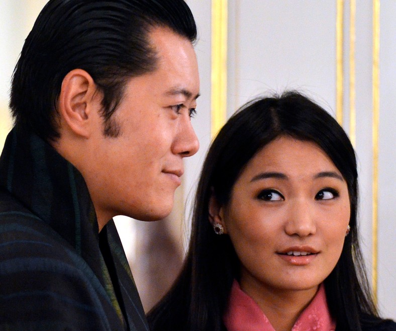 King Jigme Kesar Namkhel Wangchuck of Bhutan with Queen Jetson Pema on November 15, 2011 in Tokyo, Japan.