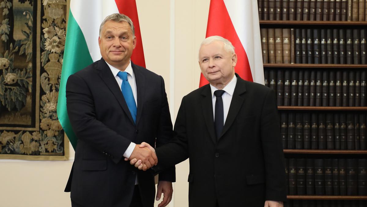 Premier Viktor Orbán i Jarosław Kaczyński  podczas spotkania w Sejmie, Warszawa,  wrzesień 2017 r.