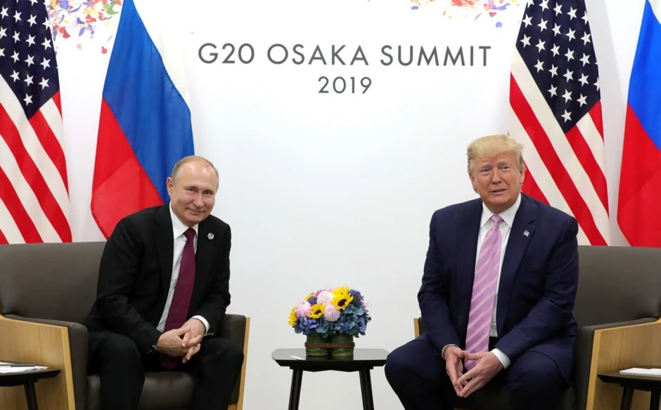 Vladimir Putin i Donald Tramp u Osaki 28. juna 2019.