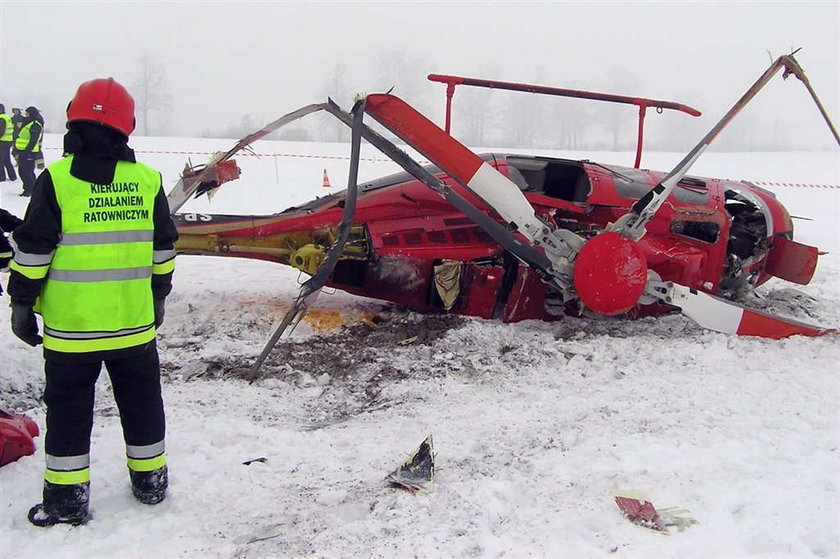 Rozbił się śmigłowiec. Pilot jest ranny