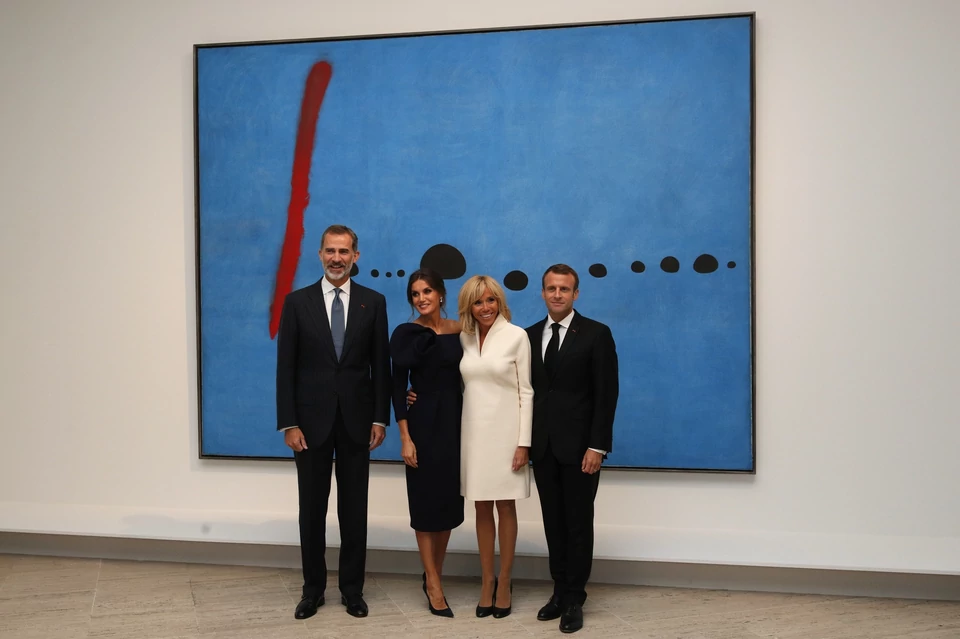 Francuska para prezydencka i hiszpańska para królewska na wystawie prac Joana Miro w Paryżu