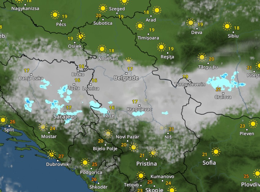 Kretanje padavina u 10 sati