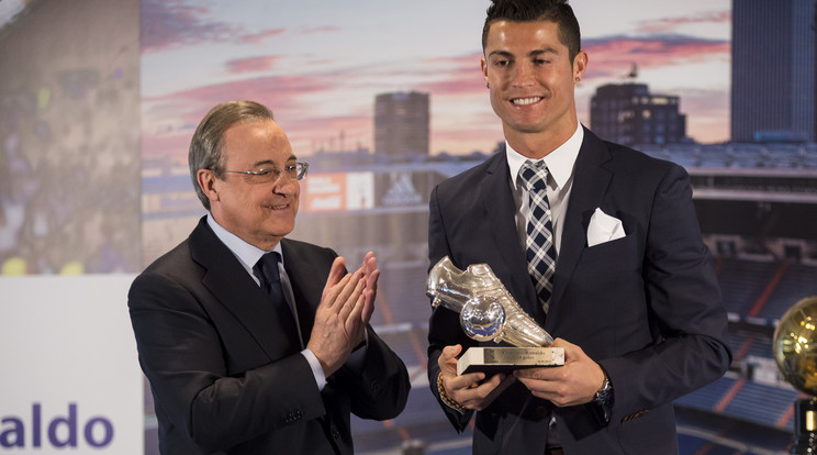 Florentino a Real Madrid elnöke, és Cristiano Ronaldo még 2015-ben /Fotó: Northfoto