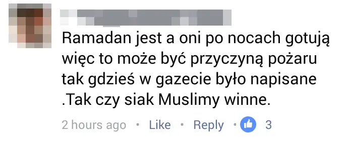 Komentarze pod artykułami o pożarze w Lonydnie