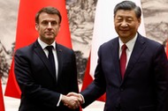 Emmanuel Macron i Xi Jinping. Pekin, 6 kwietnia 2023 r.