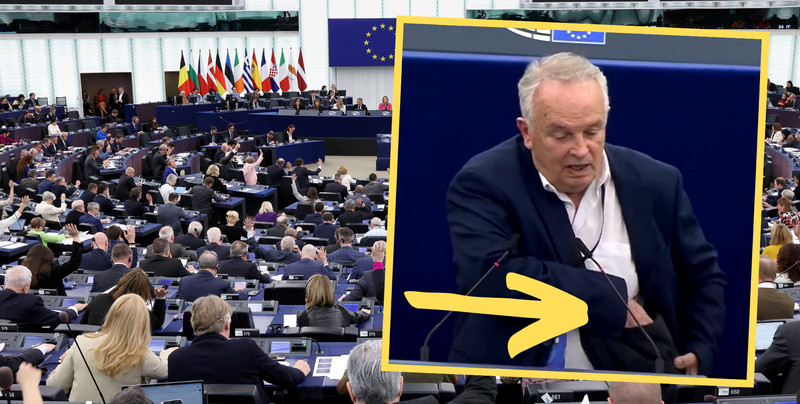 Europoseł nagle sięgnął do torby. Nikt na sali nie spodziewał się tego, co z niej wyjął [WIDEO]