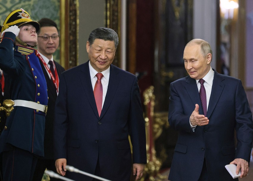 Si Đinping i Vladimir Putin u Moskvi 8. maja