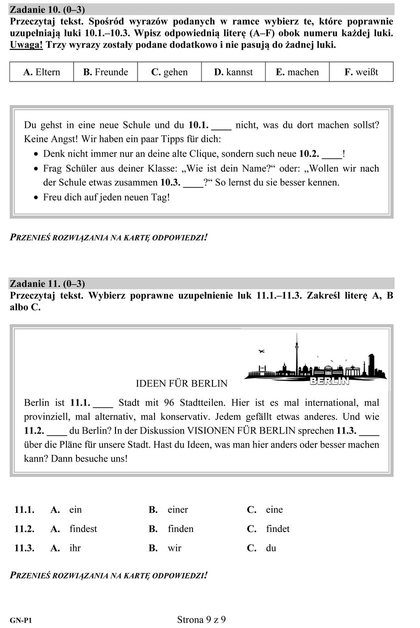Egzamin gimnazjalny 2017: Niemiecki