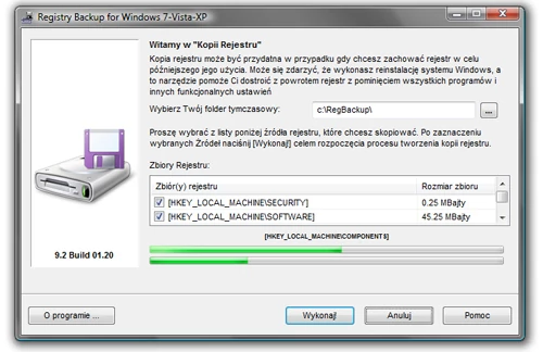 Wybiórcze tworzenie kopii rejestru lub jego fragmentów to przydatna funkcja programu