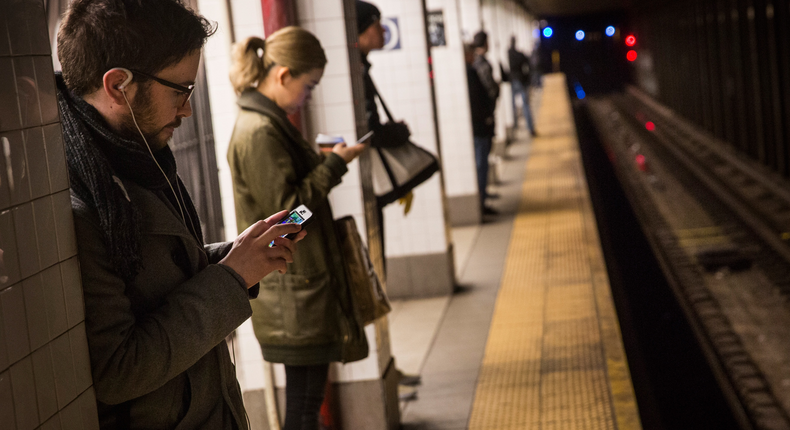 Don't touch your phone while you're taking public transportation.