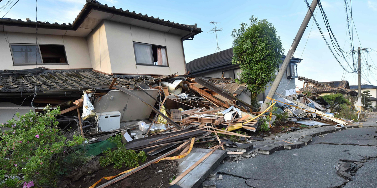 Potężne trzęsienie ziemi w rejonie miasta Kumamoto na południu Japonii