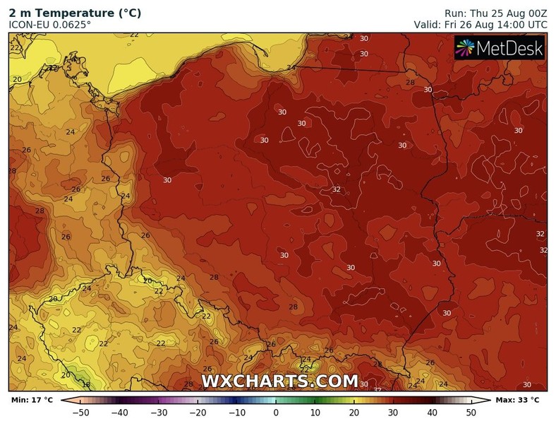 Niemal w całej Polsce termometry pokażą ok. 30 st. C