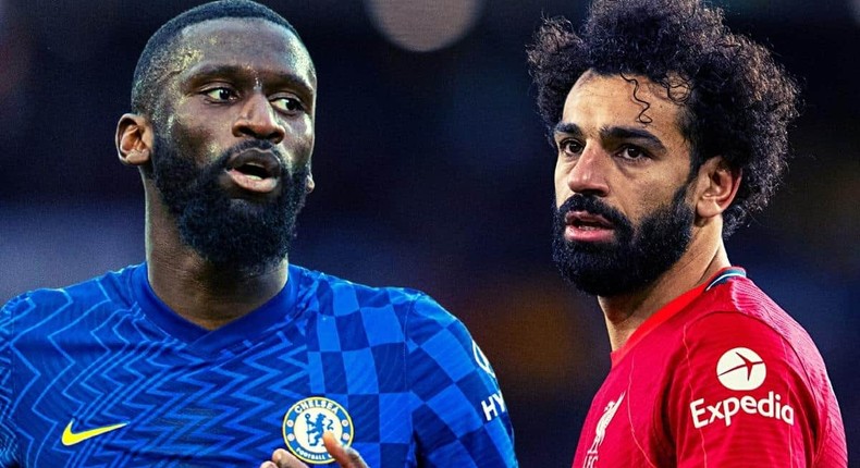 Chelsea's Rudger and Liverpool's Mo Salah