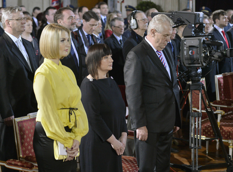 Katerina Zemanova, jej matka Ivana i ojciec Milos Zeman, prezydent Czech