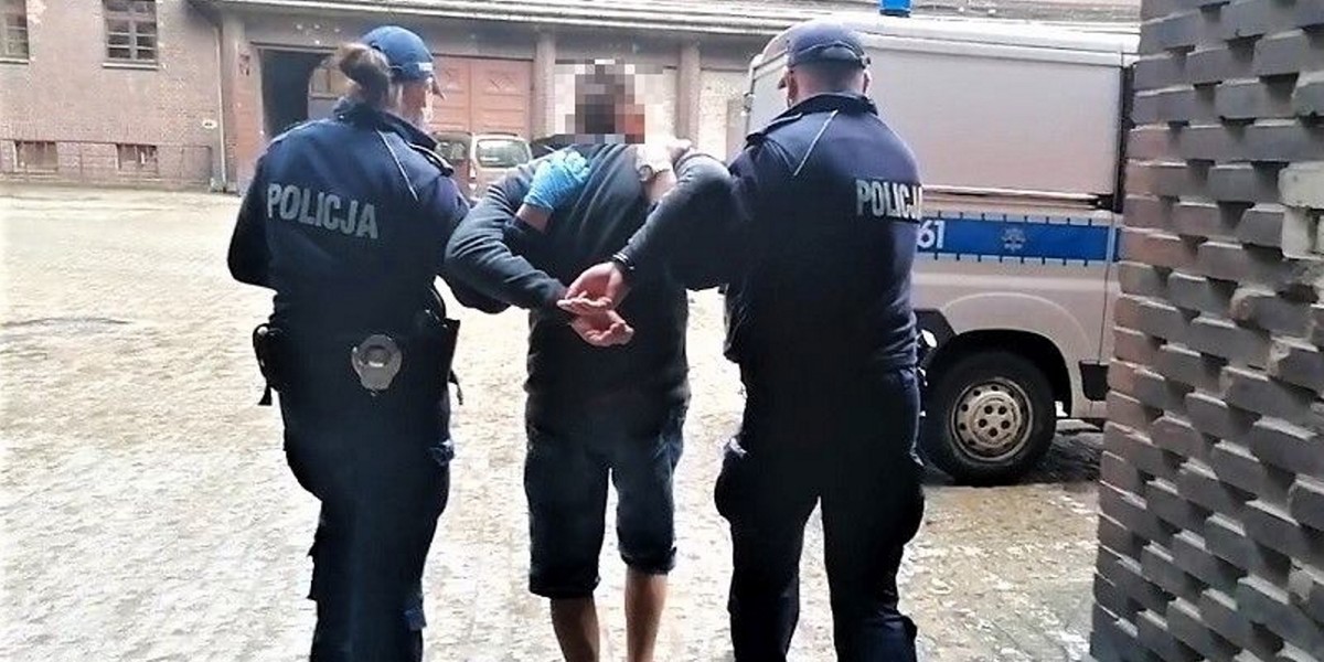 Awanturujący się mężczyzna zaatakował policjanta nożem w Kątach Wrocławskich