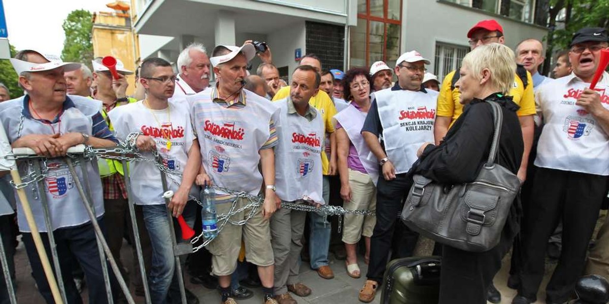 Magdanena Kochan podczas blokady Sejmu