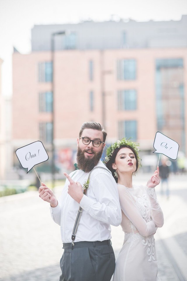 Hipsterskie wesele z makramami i zielenią