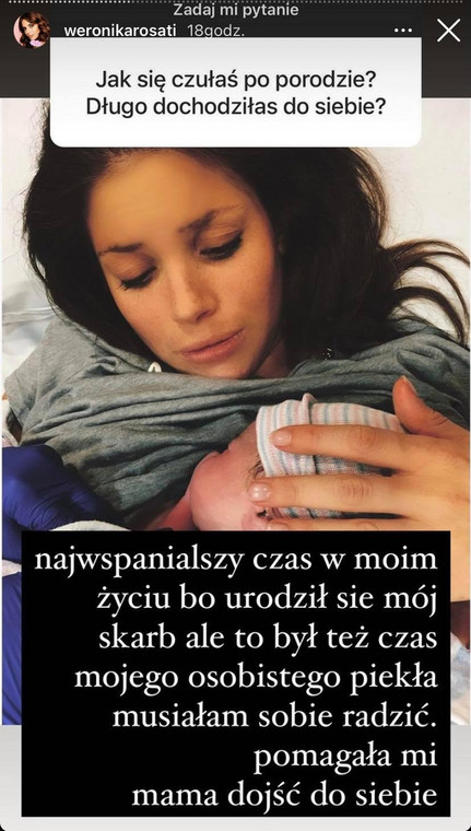 Weronika Rosati o porodzie