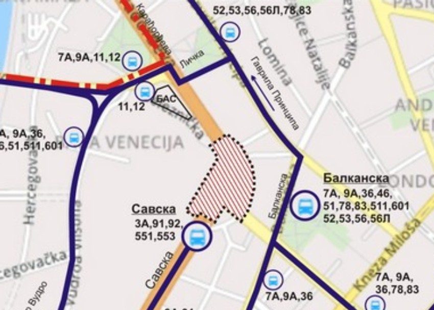 Zatvoren i deo Nemanjine do Savskog trga