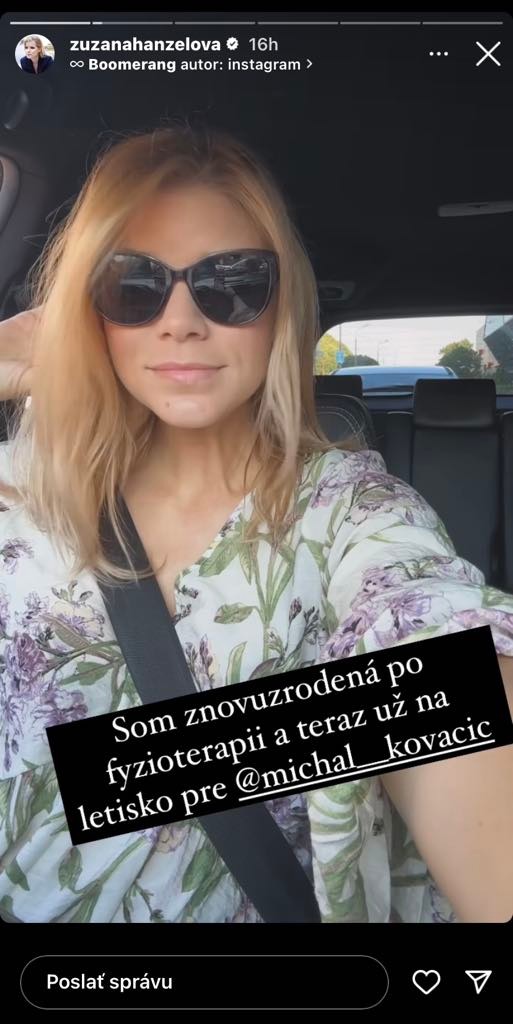 Kovačič Hanzelová si manžela vyzdvihla na letisku.