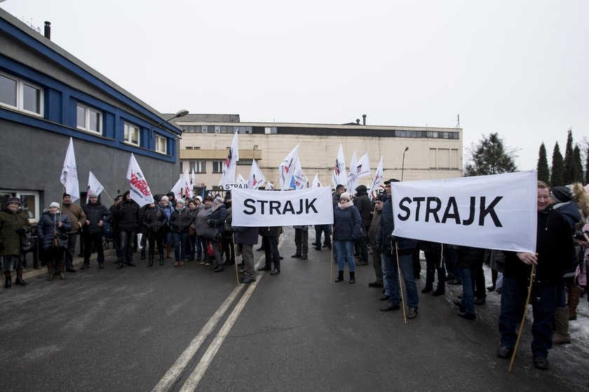 Protest pracowników Odlewni Żeliwa w Zawierciu