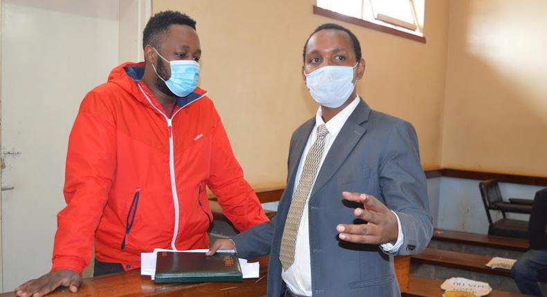 Blogger Edgar Obare and his lawyer Titus Munene during a past Court Hearing 