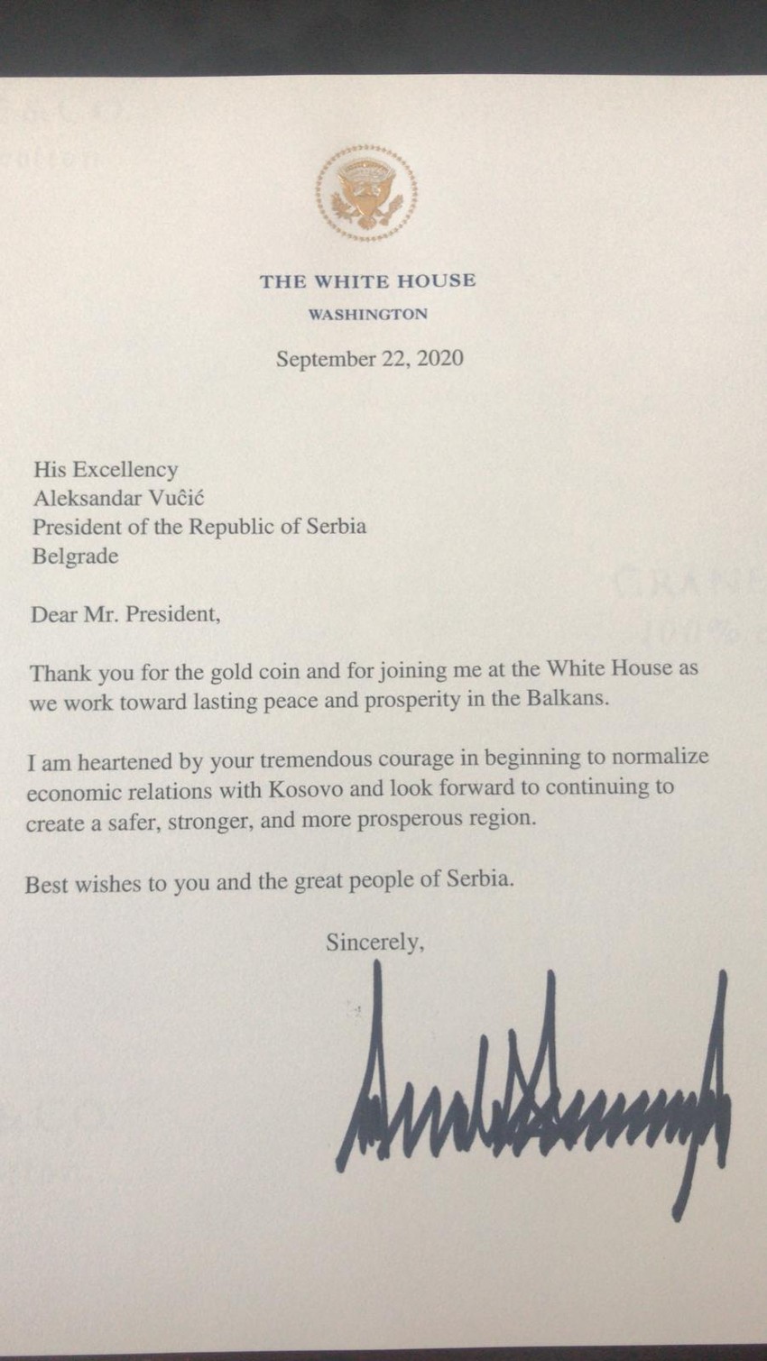 Pismo Trampa Vučiću