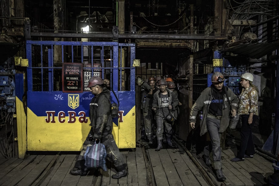Kopalnia w mieście Sełydowe. Jedna z ostatnich kontrolowanych przez Ukrainę kopalni węgla na terenie Donbasu. Czerwiec 2022 r.