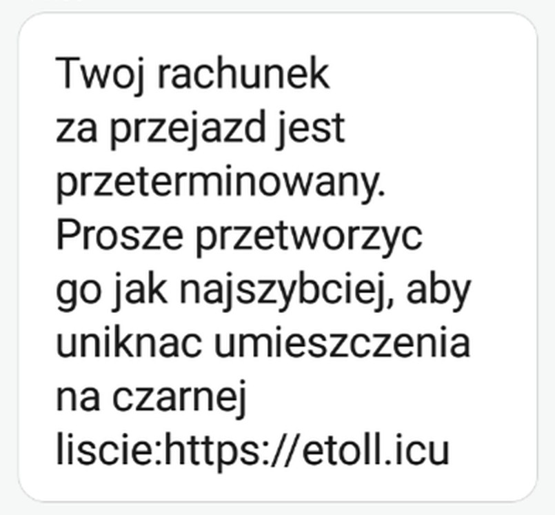 Uwaga na fałszywe SMS-y o płatności w e-TOLL