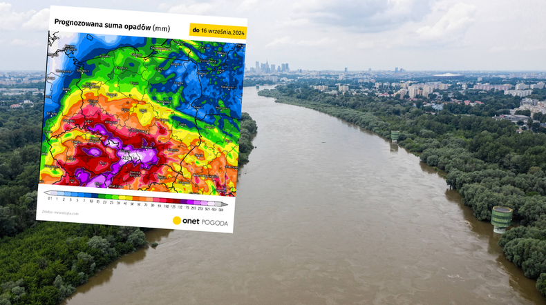 Prognozy rozszerzyły zasięg ulew. Powodzią zagrożone jest również dorzecze Wisły (screen: meteologix.com)