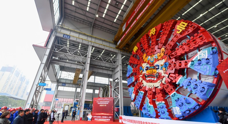 'Yongzhou' shield tunneling machine rolls off the production line on February 26, 2024 in Changsha, Hunan Province of China.Yang Huafeng/China News Service/VCG via Getty Images