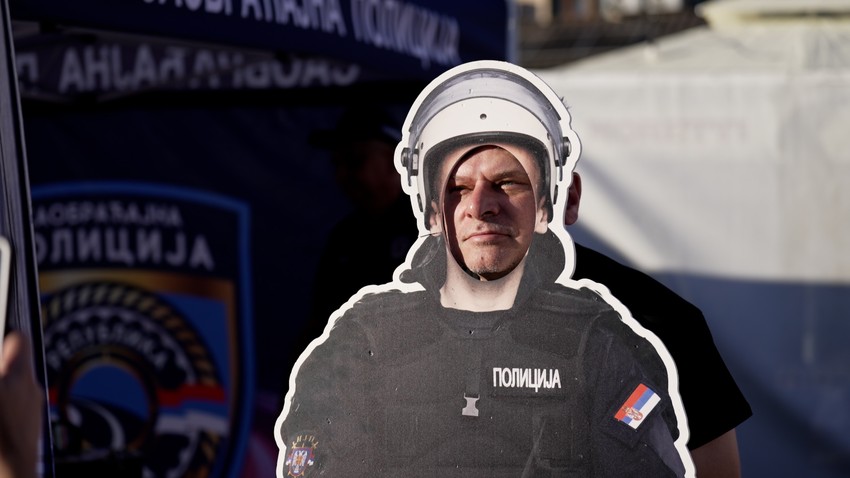 policijski štand u Guči