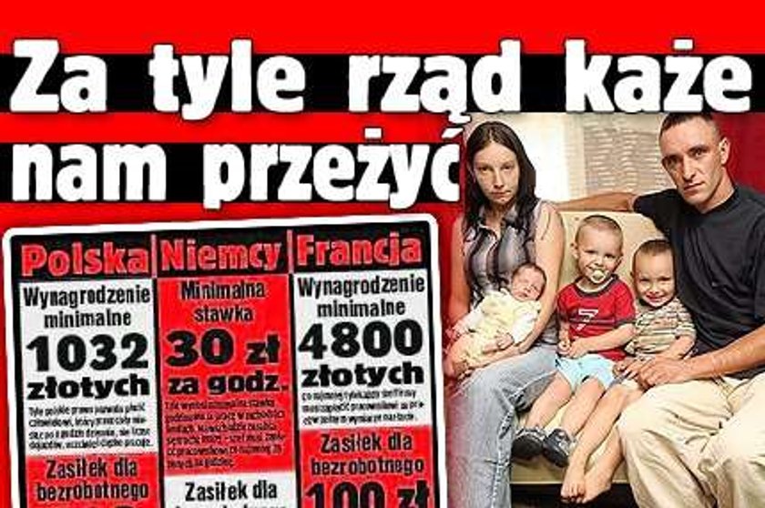 Za tyle rząd każe nam przeżyć