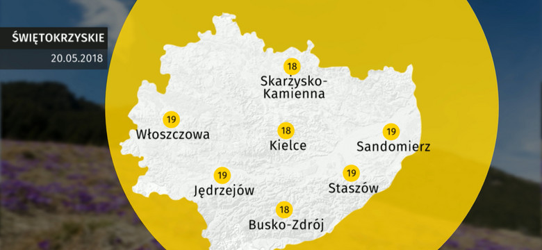 Prognoza pogody dla woj. świętokrzyskiego - 20.05