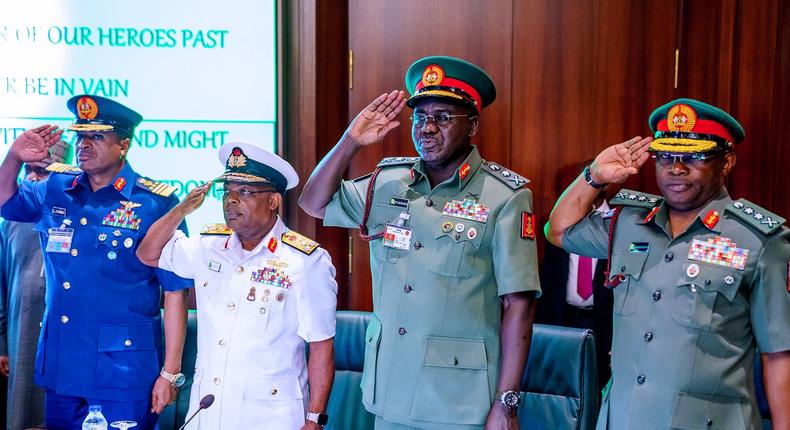 Nigeria's Service Chiefs [Twitter/@BashirAhmaad]