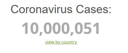 10 mln zakażeń na świecie