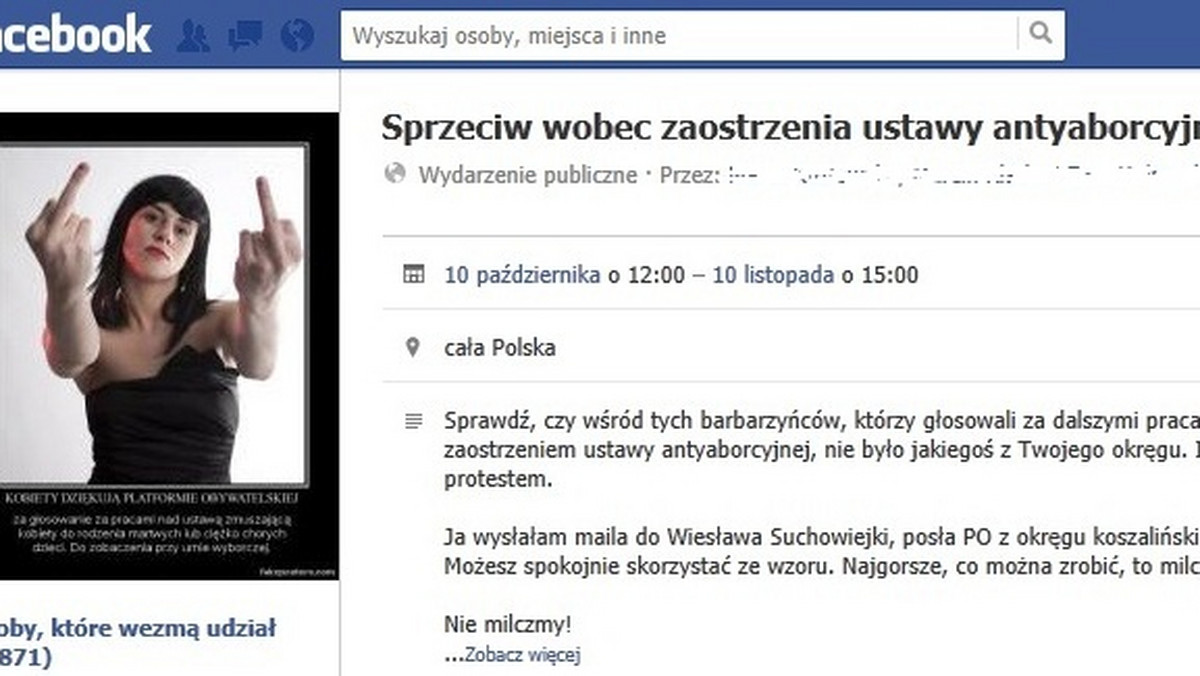 W środę posłowie zdecydowali o skierowaniu do dalszych prac projektu ustawy zaostrzającej przepisy aborcyjne. I rozpoczęła sie burza. Nie tylko wśród polityków, ale także zwykłych ludzi. Na Facebooku założono akcję przeciwko zaostrzaniu ustawy. - Wara od mojej macicy! Do zobaczenia przy urnie wyborczej! Mam ochotę rozszarpać pazurami twarze mężczyzn, którzy pracują nad zaostrzeniem ustawy! - to tylko niektóre głosy pojawiające się w dyskusji pod akcją.