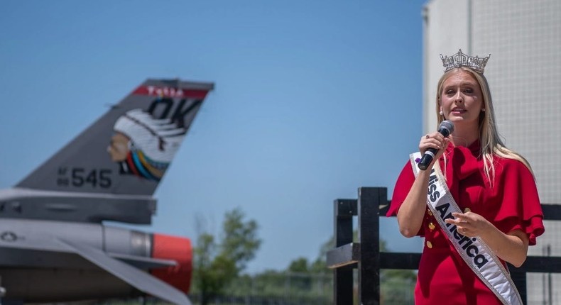 Miss America 2024 Madison Marsh says the US military is in a new era where those serving can still pursue their passions.Oklahoma Air National Guard photo by Master Sgt. CT Michael