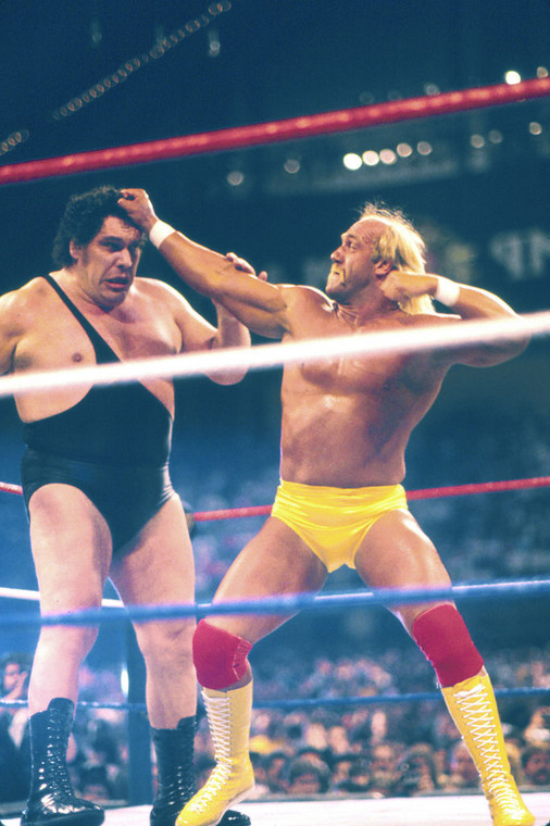 Andre the Giant i Hulk Hogan podczas walki w marcu 1988 roku