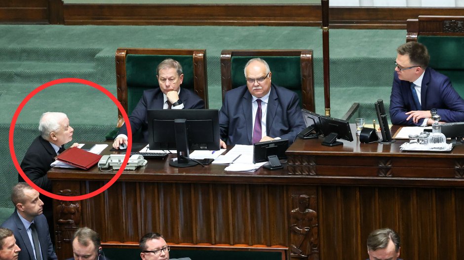 Jarosław Kaczyński zwraca się do marszałka Sejmu