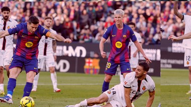 lewandowski jak profesor. z wielkim spokojem umieścił piłkę w bramce. koszmarne pudło yamala