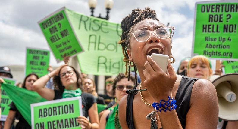 Abortion rights demonstrators in Washington, DC.Brandon Bell/Getty Images