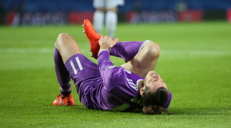 Gareth Bale fájdalmas arccal terült el a Real legutóbbi BL-meccsén /Fotó: AFP