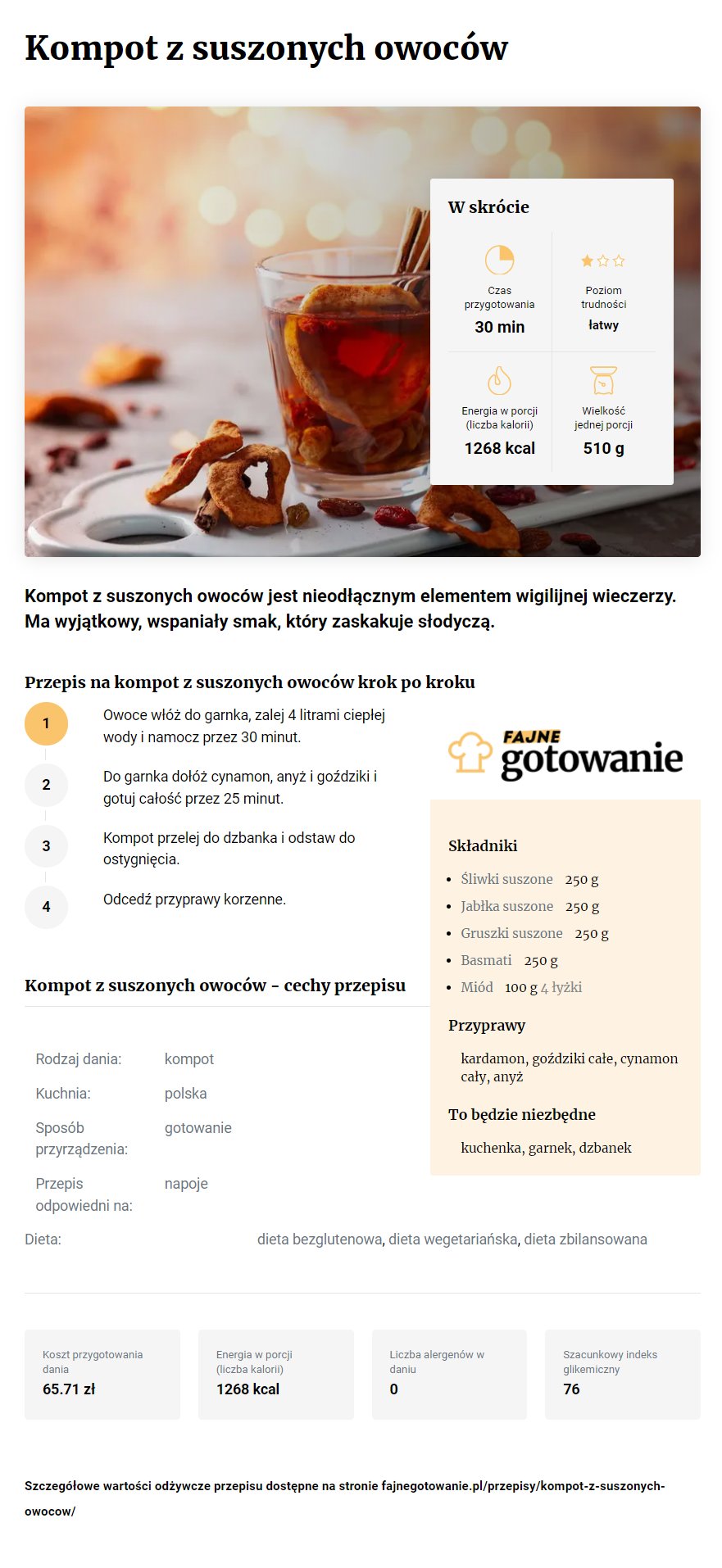 Kompot z suszonych owoców