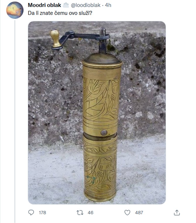 Stari mlin za kafu, Foto - Skrinšot, Tviter
