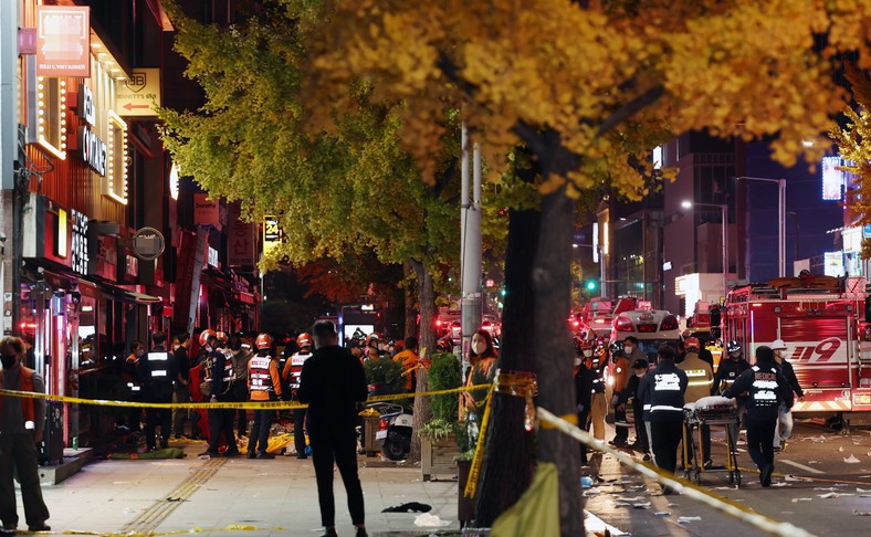 South Korea: Panic at Halloween party in Seoul.  Many victims