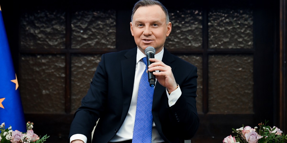 Andrzej Duda podczas wizyty na Łotwie