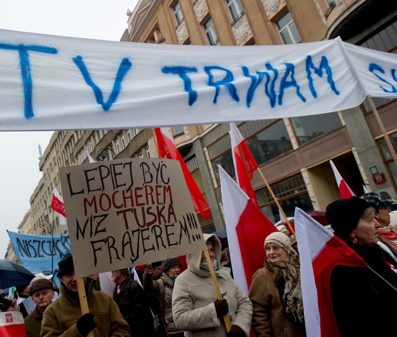 Marsz w Obronie Wolnych Mediów zorganizowany przez Stowarzyszenie Solidarni2010 w Łodzi w marcu 2013 r.